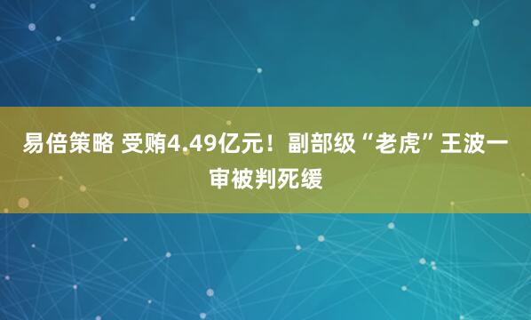 易倍策略 受贿4.49亿元！副部级“老虎”王波一审被判死缓